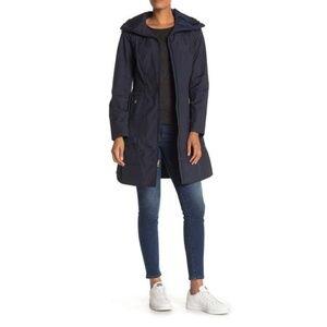 Cole Haan Signature Packable Hooded Rain Jacket X-Small, Navy